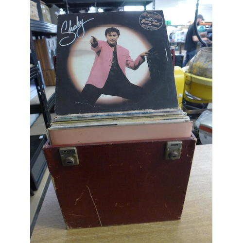 2204 - Approx. 40 LPs & records inc. Shakin' Stevens, Olivia Newton-John and Barbra Streisand