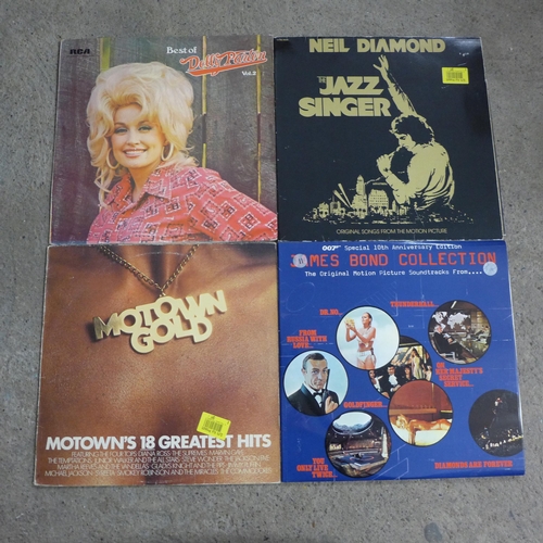 2206 - Approx. 45 LPs & records inc. Disney Soundtracks, The Shadow Collection, Dolly Parton and Motown