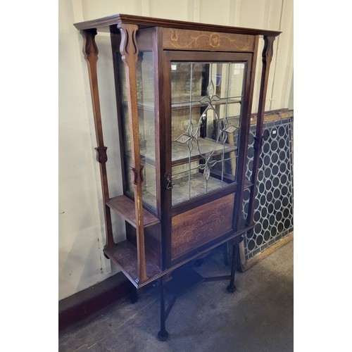 238 - An Art Nouveau inlaid mahogany display cabinet, manner of Shapland & Petter