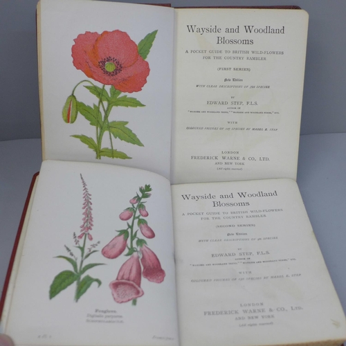 659 - Wayside and Woodland Blossoms - two volumes, Series 1 and 2, with coloured plates, Edward Step F.L.S... 