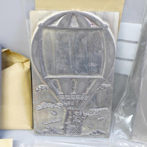 669 - A collection of hot foil printing plates