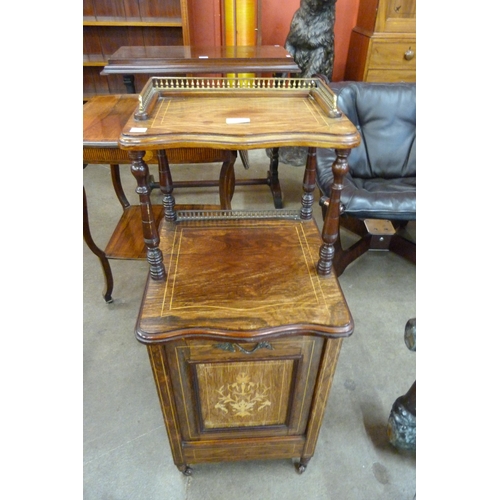 106 - A Victorian inlaid rosewood purdonium