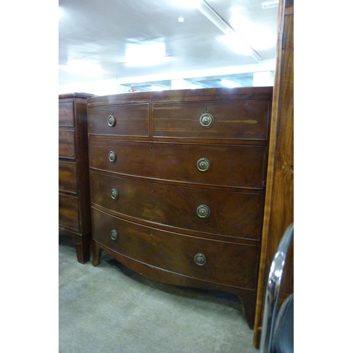 130 - A George III mahogany bow front chest of drawers