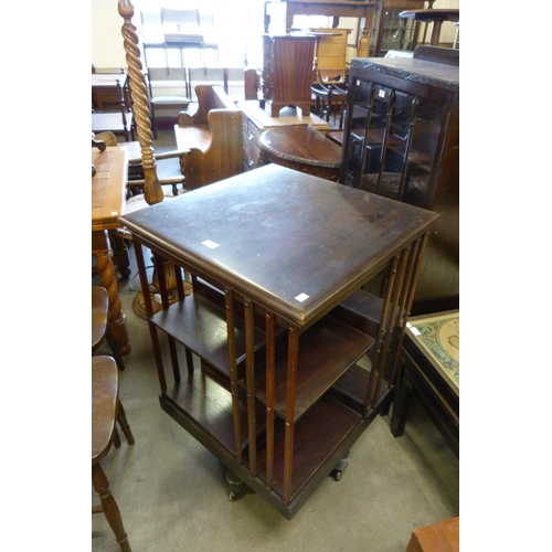 177 - An Edward VII mahogany revolving bookcase