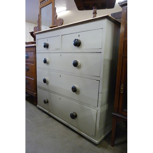 197 - A Victorian painted pine chest of drawers