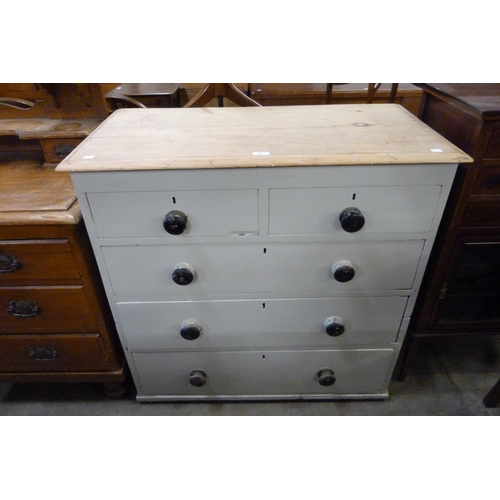 197 - A Victorian painted pine chest of drawers