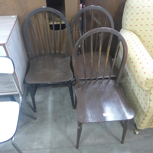 219 - A set of three painted Ercol Windsor chairs