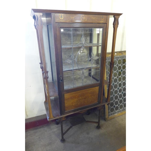 238 - An Art Nouveau inlaid mahogany display cabinet, manner of Shapland & Petter