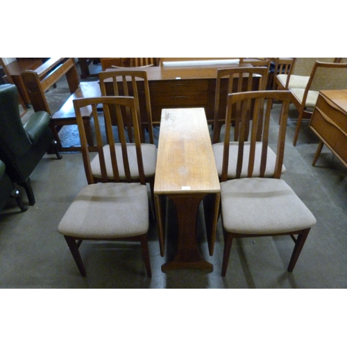 24 - A G-Plan Fresco teak drop-leaf dining table and four chairs