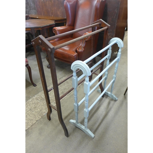 246 - A Victorian mahogany towel rail and one other