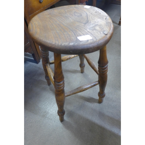 247 - A Victorian elm kitchen stool