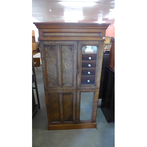 267 - A Victorian burr walnut wardrobe