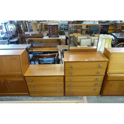 49 - A Stag Cantata teak dressing chest and chest of drawers, designed by John & Sylvia Reid