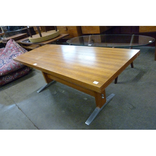 57 - A teak and chrome rectangular coffee table