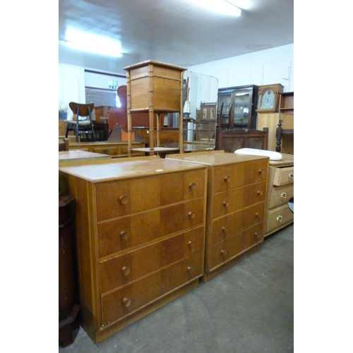 70 - A Meredew light oak dressing chest and matching chest of drawers