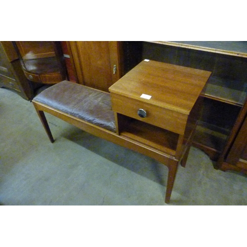 93B - A teak telephone seat