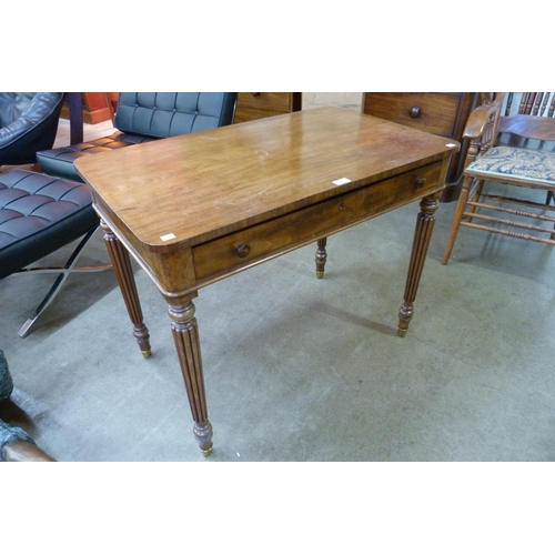 97 - A George IV mahogany single drawer writing table, attributed to Gillows of Lancaster