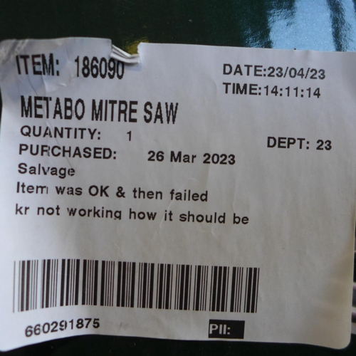 3002 - Metabo Mitre Saw (model:- MET-619260380-KGS216M), original RRP £114.99 + VAT (291-128) * This lot is... 