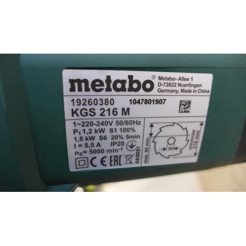 3002 - Metabo Mitre Saw (model:- MET-619260380-KGS216M), original RRP £114.99 + VAT (291-128) * This lot is... 