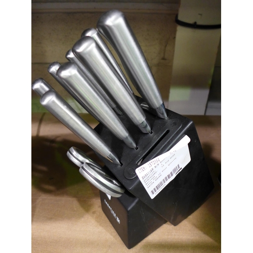 3077 - Sabatier Stainless Steel  Knife Block Set (One Knife Missing)  (292-314 ) * This lot is subject to v... 