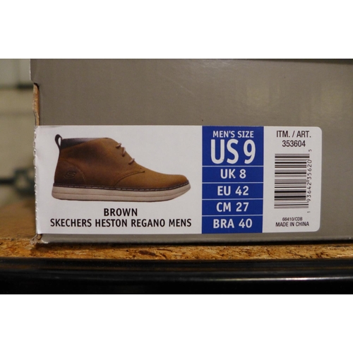 3115 - Pair of men's brown Skechers boots - UK size 8 * this lot is subject to VAT