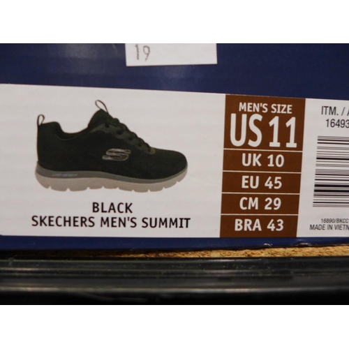 3127 - Pair of men's black Skechers trainers - UK size 10 (No Laces) * this lot is subject to VAT