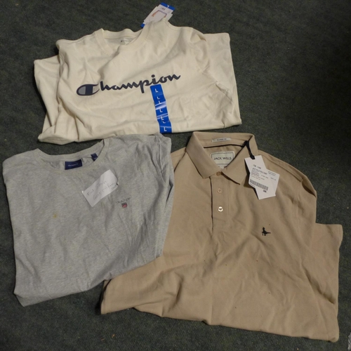 3145 - Assorted men's branded T-shirts inc. Levi, Champion & Gant - various sizes * this lot is subject to ... 