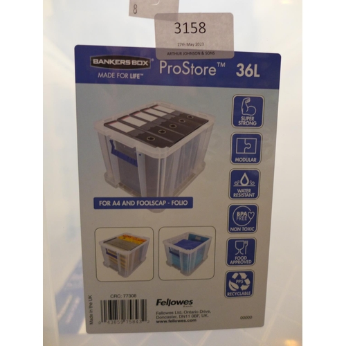 3158 - 2 Pro Store storage boxes (1 x 36l & 1 x 85l capacity)