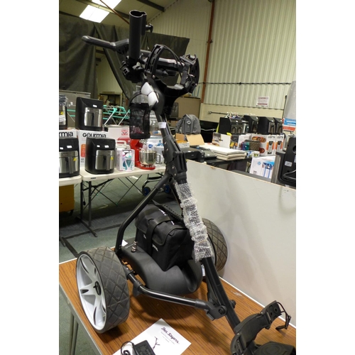 3164 - Ben Sayers Lithium Battery Electric Golf Trolley with charger, accessories and a Ben Sayers M8 blue ... 