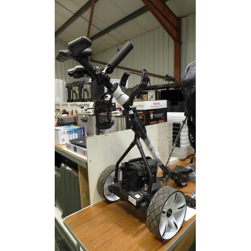 3164 - Ben Sayers Lithium Battery Electric Golf Trolley with charger, accessories and a Ben Sayers M8 blue ... 