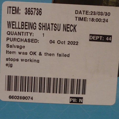 3179 - Wellbeing Shiatsu Neck Massager (291-66) * This lot is subject to VAT