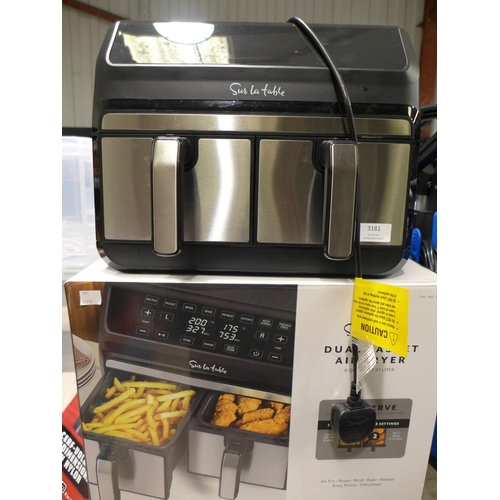 3181 - 3.8l Sur Table Double Air Fryer (291-57) * This lot is subject to VAT