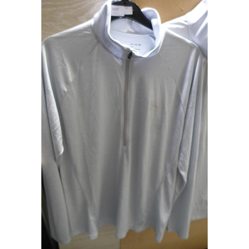 3197 - 4 Men's grey ½ zip Under Armour tops - 1 x L & 3 x XL * this lot is subject to VAT