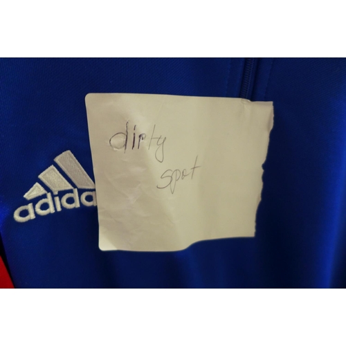 3198 - 3 Men's Adidas ¼ zip training tops: 1 x S, 1 x M, 1 x L - mixed colours * this lot is subject to VAT