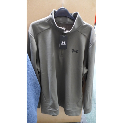 3200 - Men's Blue Columbia fleece, size XL & olive green zip-neck Under Armour top - size XL * this lot is ... 