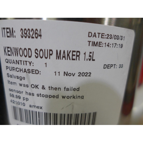 3219 - Kenwood Soup Maker (1.5ltr)  (291-22) * This lot is subject to VAT