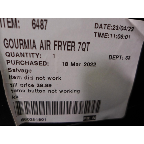 3244 - Gourmia Air Fryer (7QT)     (291-127) * This lot is subject to VAT