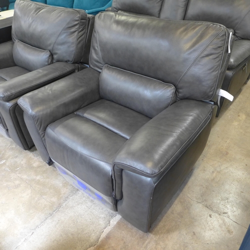 1438 - Maxwell Recliner Grey Leather, Original RRP £666.66 +VAT (4166-26) *This lot is subject to VAT