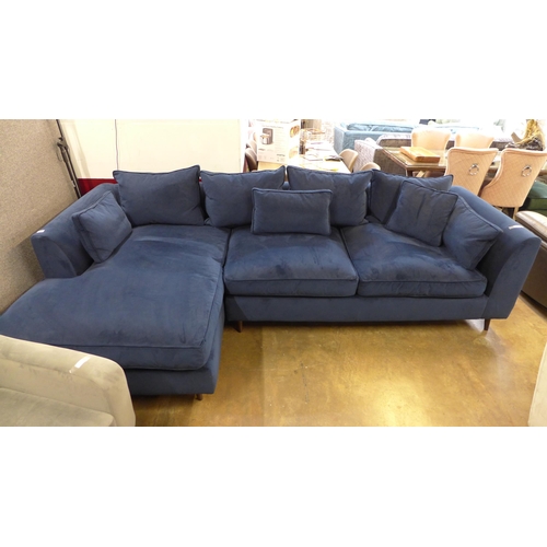 1441 - A Bossa Nova deep ocean velvet LHF corner sofa