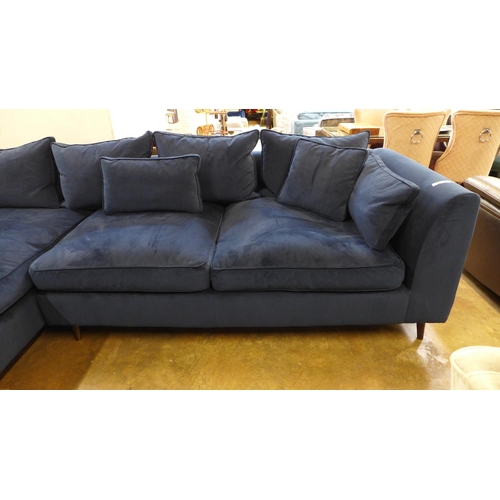 1441 - A Bossa Nova deep ocean velvet LHF corner sofa