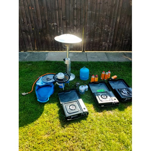 2520 - Various camping stoves, three spark right cookers with gas, camping gaz portable stove and mini port... 