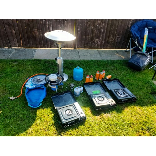 2520 - Various camping stoves, three spark right cookers with gas, camping gaz portable stove and mini port... 