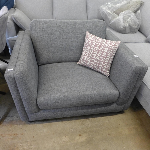 1456 - A grey upholstered armchair