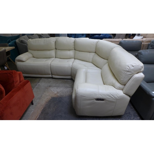 1460 - A Radley cream leather electric reclining corner sofa