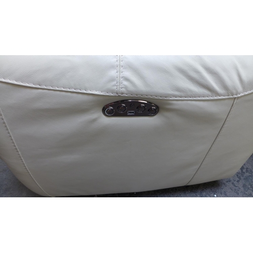 1460 - A Radley cream leather electric reclining corner sofa