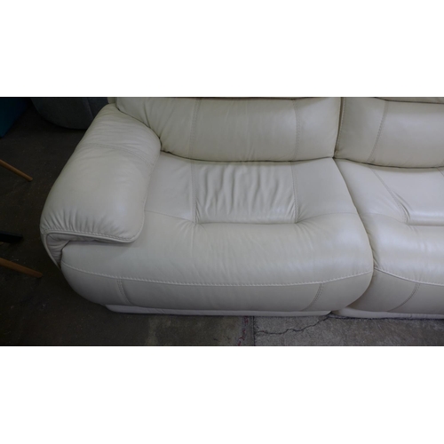 1460 - A Radley cream leather electric reclining corner sofa