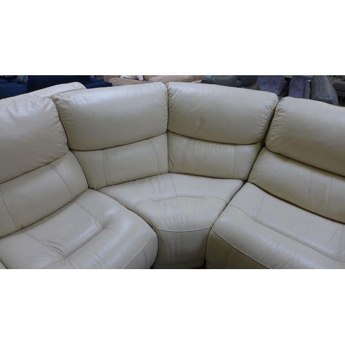 1460 - A Radley cream leather electric reclining corner sofa