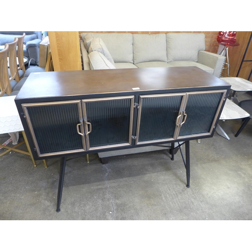 1541 - An industrial style sideboard with reeded glass