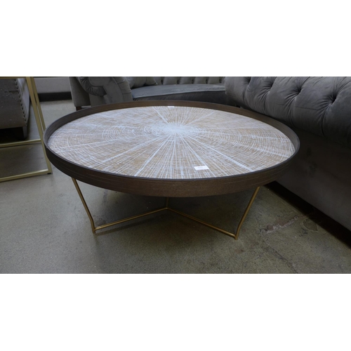 1573 - A circular coffee table with gold base * this lot is subject to VAT