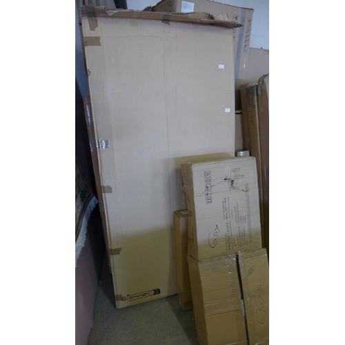 1594 - A mixed lot of flat packed furniture parts, boxed, unchecked * this lot is subject to VAT